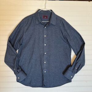 Untuckit Veneto Shirt Men’s Slim Fit Blue Wrinkle Free 100% Cotton Sz L